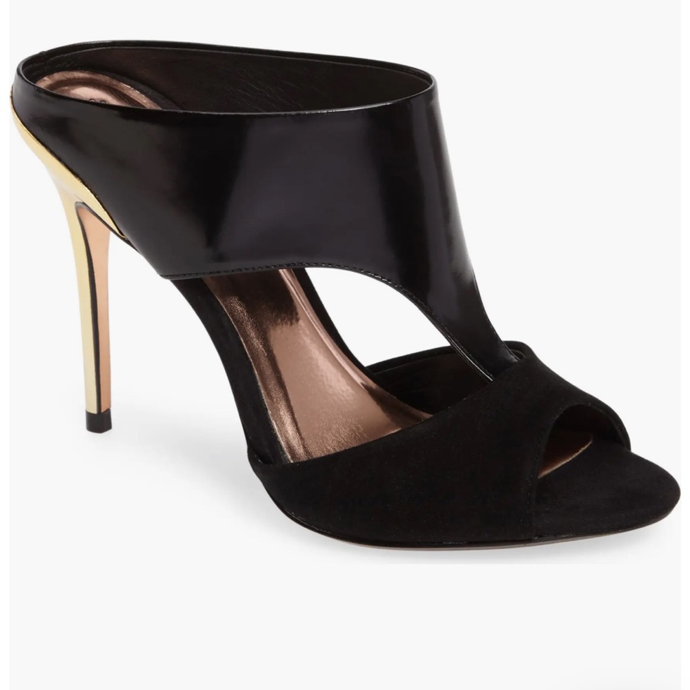 Ted Baker London “Torr” Black and Gold Heels 41